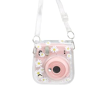 【中古】カメラバッグ, チェキケース Instax Mini1198 用ショルダーストラップ保護カバー透明スモールカメラバッグPVCカバーチェキカバーケース