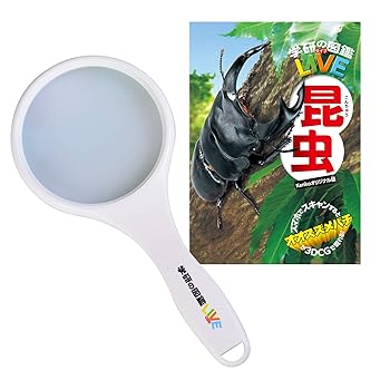 【中古】Kenko ルーペ 昆虫図鑑 学研 虫眼鏡・図鑑セット 2倍 100mm口径 KGA-02