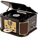 【中古】山善YAMAZEN キュリオム マルチレコードプレーヤー リモコン CDレコードカセットテープAM FMラジオUSBSD MRP-M100CRDB