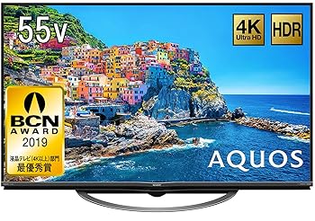 【中古】シャープ 液晶 テレビ 4K Android TV HDR対応 回転式スタンド AQUOS 55V型 4T-C55AJ1