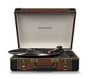 【中古】Crosley エグゼクティブUSB ポータブルターンテーブル ブラウンブラック 持ち運び楽々 CR6019A-BR