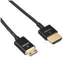 【中古】エレコム mini HDMI ケーブル タブレット用 1.5m 4K × 2K対応 スーパースリム ブラック CAC-HD14SSM15BK