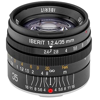 【中古】KIPON キポン 単焦点レンズ IBERIT イベリット 35mm f 2.4レンズ for Fujifilm Xレンズ BKブラック
