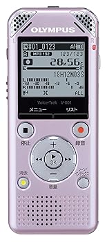 【中古】OLYMPUS ICレコーダー VoiceTrek 2GB MP3WMA ステレオ録音 microSD対応 PNK ピンク V-801