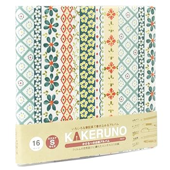 【中古】ナカバヤシ フリー アルバム かけるーのスクエアS ストライプフラワー グリーン アK-SFB-133-G