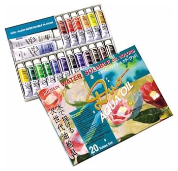 【中古】(良い)ホルベイン アクアオイルカラーDUO DU921 20本セット ( 20ml 18色 + 50ml ホワイト・メディウム) 23921