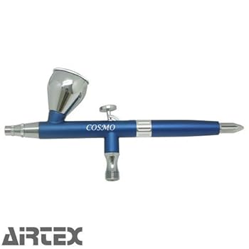 【中古】(良い)エアテックス エアブラシ ビューティフォープラス コスモ/青 0.3mm 塗装用工具 XP-B4B-COS