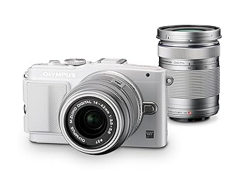 【中古】OLYMPUS ミラーレス一眼 PEN Lite E-PL6 ダブルズームキット ホワイト E-PL6 DZKIT WHT