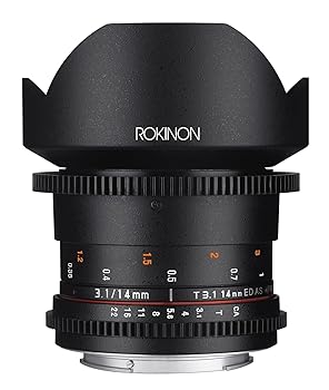 【中古】Rokinon Cine DS DS14M-NEX 14mm T3.1 ED AS IF UMC フルフレームシネ広角レンズ Sony E用