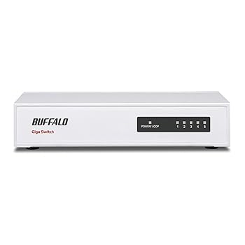 【中古】(良い)BUFFALO Giga対応 金属筺体 電源内蔵 5ポート ホワイト スイッチングハブ LSW4-GT-5NS/WH