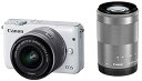 【中古】(良い)Canon ミラーレス一眼カメラ EOS M10 ダブルズームキット(ホワイト) EF-M15-45mm F3.5-6.3 IS STM EF-M55-200mm F4.5-6.3 IS STM 付属 EOSM10WH-