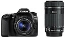 【中古】Canon デジタル一眼レフカメラ EOS 80D ダブルズームキット EF-S18-55 IS STM/EF-S55-250 IS STM付属 EOS80D-WKIT