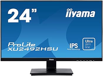 【中古】iiyama モニター ディスプレイ XU2492HSU-B1 (23.8インチ/フルHD/IPS/フレームレス/DisplayPort,HDMI,D-sub/3年保証)