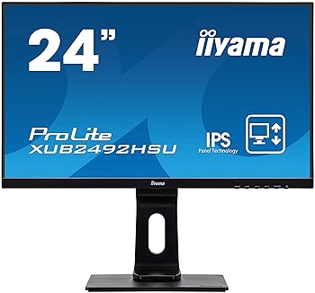 【中古】(良い)iiyama モニター ディスプレイ XUB2492HSU-B1 (23.8インチ/フルHD/IPS/フレームレス/DisplayPort,HDMI,D-sub/昇降/ピボット/3年保証)