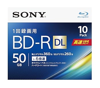 【中古】(良い)ソニー ビデオ用ブルーレイディスク 10BNR2VJPS6(BD-R 2層:6倍速 10枚パック)