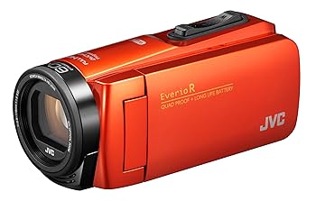【中古】(良い)JVCKENWOOD JVC ビデオカメラ Everio R 防水 防塵 Wi-Fi 64GB内蔵メモリー ブラッドオレンジ GZ-RX680-D