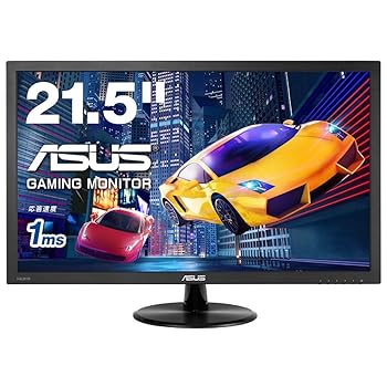 【中古】(良い)ASUS ゲーミングモニター 21.5型 FHD 1080p FPS向き/1ms/TN/HDMI×1/D-sub/スピーカー内蔵/ブルーライト軽減/VESA/3年保証 VP228HE