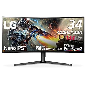 【中古】(良い)LG ゲーミングモニター ディスプレイ 34GK950F-B 34インチ/3440×1440ウルトラワイド/144hz/Nano IPS/FreeSync2/HDR400/HDMI×2・DP/高さ調節、 【中古】(良い)LG ゲーミングモニター ディスプレイ 34GK950F-B 34インチ/3440×1440ウルトラワイド/144hz/Nano IPS/FreeSync2/HDR400/HDMI×2・DP/高さ調節、