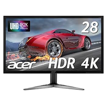 【中古】Acer ゲーミングモニター ディスプレイ SigmaLine 28インチ 4K KG281KAbmiipx TN 3840x2160 1ms 60Hz FreeSync HDMIx2 DP HDR対応 フレームレス