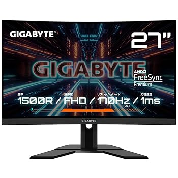 【中古】(良い)ゲーミングモニター GIGABYTE G27FC A Gaming Monitor (27型/フルHD/曲面モニター/165Hz(OC 170Hz)/1ms(MPRT))