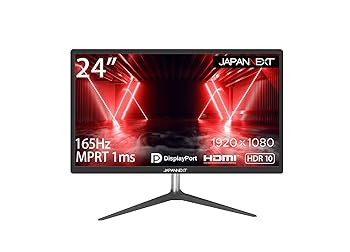 【中古】JAPANNEXT JN-T24165FHDR-N 24型ワイドFHD HDR対応 1920x1080 165Hz LED液晶 ゲーミングモニター