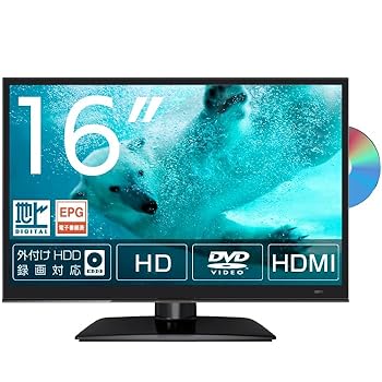 【中古】(良い）16V型 液晶テレビ 1.5倍速再生 DVDプレーヤー内蔵 HD 地デジ チューナー搭載 外付けHDD録画対応 HDMI・PC入力端子搭載 壁掛け対応 [WIS ウィズ T