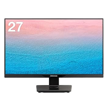 【中古】(良い)グリーンハウス モニター 27インチ ワイド液晶ディスプレイ フルHD VGA/HDCP対応 DisplayPort HDMI搭載 ブルーライトカット スピーカー内蔵 VESA