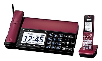 【中古】パナソニック おたっくす デジタルコードレスFAX 子機1台付き スマホ連動 Wi-Fi搭載 ボルドーレッド KX-PD102DL-R