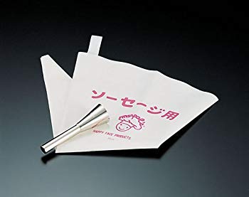 【中古】【非常に良い】田中糧機 ソーセージ用口金セット(絞り袋付き) ウィンナ&フランク用 3300 真鍮メッキ、綿布、樹脂加工 日本 WKT50300 2mvetro