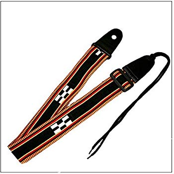 【中古】【非常に良い】三線ストラップ　八重山ミンサー柄（黒）【送料無料】 qqffhab