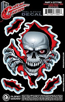 【中古】【非常に良い】Planet Waves by D'Addario プラネットウェーブス ギタータトゥ GT77002 Peek A Boo Skull 【国内正規品】 wyw801m