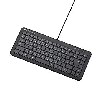 【中古】【非常に良い】エレコム 有線ミニキーボード 静音タイプ メンブレン式 ブラック TK-FCM077PBK qqffhab