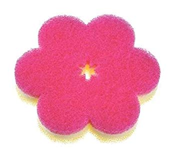 【中古】【非常に良い】マーナ(MARNA) おはなスポンジ ディープピンク キッチンスポンジ 薄型 K364DP w..