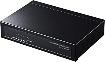 【中古】【非常に良い】サンワサプライ ギガビット対応 薄型PoEハブ(5ポート) LAN-GIGAPOES5