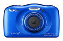 【中古】【非常に良い】Nikon デジタルカメラ S33 防水 1317万画素 S33 ブルー S33BL(2)