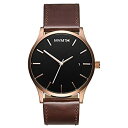 【中古】【非常に良い】MVMT Watches Rose Gold Case with Black Leather Strap Men's Watch 男性 メ...