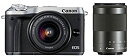 【中古】Canon ミラーレス一眼カメラ EOS M6 ダブルズームキット(シルバー) EF-M15-45mm/EF-M55-200mm 付属 EOSM6SL-...