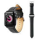 【中古】【非常に良い】エレコム Apple Watch バンド 38mm ソフトレザー ラウンドボートタイプ ブラック AW-38BDLRBBK
