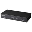 【中古】BUFFALO Giga対応 金属筐体 電源内蔵 8ポート LSW6-GT-8NS/BK ブラック スイッチングハブ マグネット 壁掛け設置対応