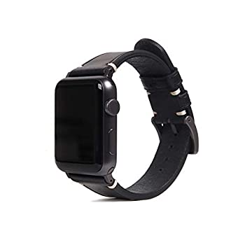 【中古】【非常に良い】SLG Design Apple Watch バンド 44mm 42mm用 本革 Italian Buttero Leather Strap ブラック (アップルウォッチバンド イタリアンブッテーロレザ
