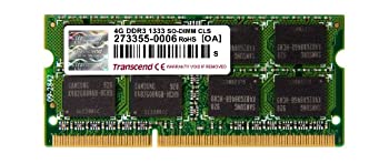【中古】【非常に良い】Transcend ノートPC用メモリ PC3-10600 DDR3 1333 4GB 1.5V 204pin SO-DIMM TS5..