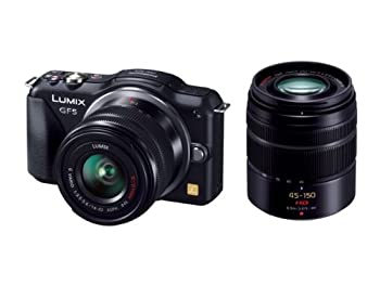 【中古】【非常に良い】パナソニック ミラーレス一眼カメラ ルミックス GF5 ダブルズームレンズキット 標準ズームレンズ/望遠ズームレンズ付属 エスプリブラック DMC-GF