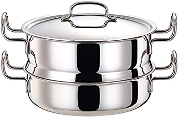 【中古】【非常に良い】宮崎製作所 ジオ 蒸し器付鍋 25cm 日本製 IH対応オール熱源対応 7層構造 15年保証 GEO-25M