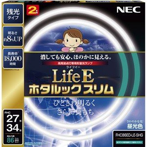 【中古】NEC 丸形スリム蛍光灯(FHC) LifeEホタルックスリム 86W 27形+34形パック品 昼光色 FHC86ED-LE-..