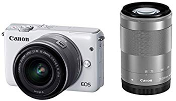 Canon ミラーレス一眼カメラ EOS M10 ダブルズームキット(ホワイト) EF-M15-45mm F3.5-6.3 IS STM EF-M55-200mm F4.5-6.3 IS STM 付属 EOSM10WH- w17b8b5