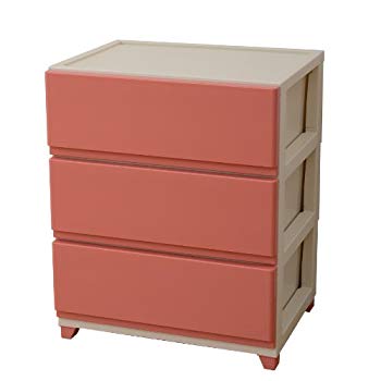 【中古】JEJ デコニー チェスト 3段 幅54 ワイド ピンク DCNW-3(IVPI) 9jupf8b