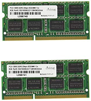 【中古】【非常に良い】アドテック DDR3 1333/PC3-10600 SO-DIMM 8GB×2枚組 ADS10600N-8GW tf8su2k