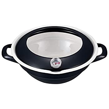 【中古】富士ホーロー お手入れ簡単 天ぷら鍋 24cm (2.8L) 温度計付 TP-24・BK ブラックのサムネイル