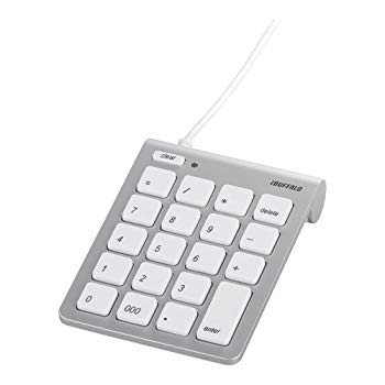【中古】【非常に良い】iBUFFALO テンキーボード Mac用 USB接続 スリム 独立キー シルバー BSTK08MSV g6bh9ry