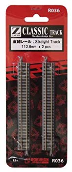 【中古】【非常に良い】ロクハン Zゲージ R036 直線レール 112.8mm (2本入り) 9jupf8b